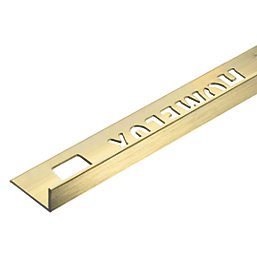 Homelux 9mm Straight Aluminium Tile Trim Brushed Gold 2.5m