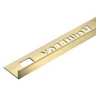 Homelux 9mm Straight Aluminium Tile Trim Brushed Gold 2.5m
