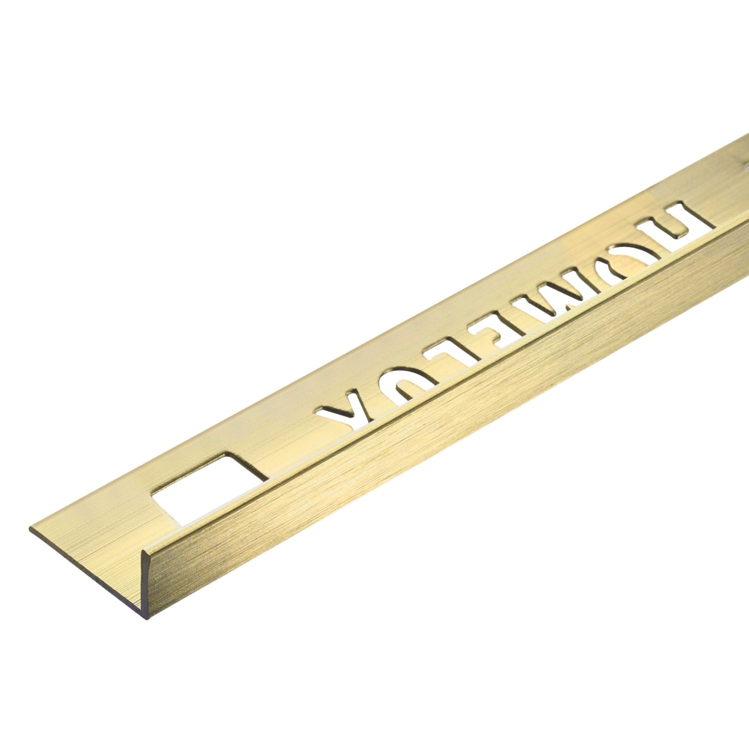 Homelux 9mm Straight Aluminium Tile Trim Brushed Gold 2.5m (776JE)