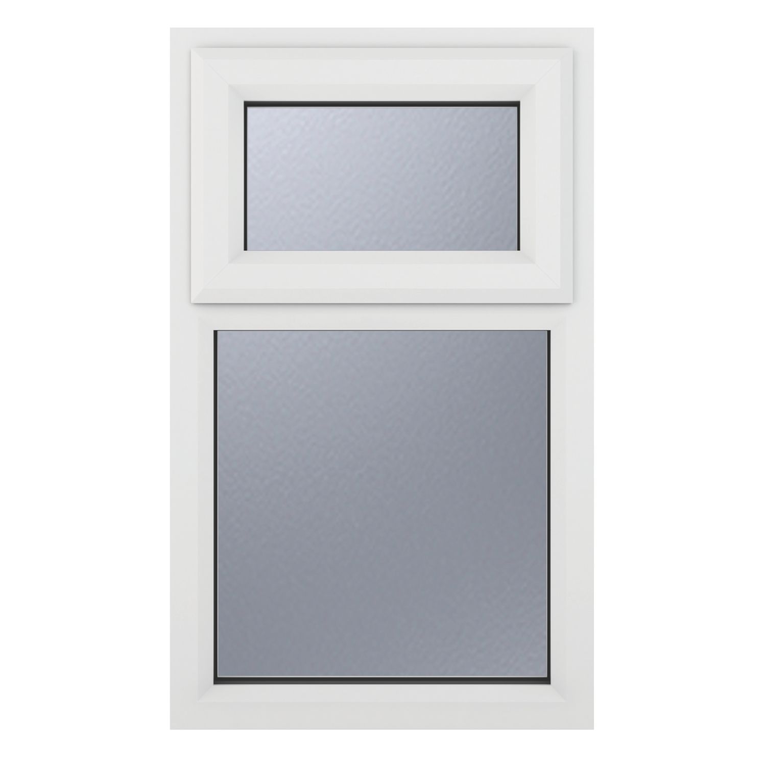 Crystal Top Opening Obscure Triple-Glazed Casement White uPVC Window 905mm x 1115mm (776JM)