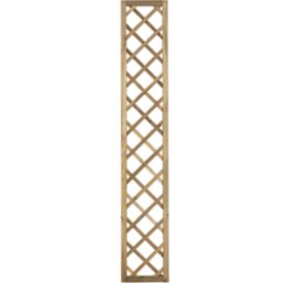 Forest Hidcote Softwood Rectangular Garden Trellis 1' x 6' 4 Pack
