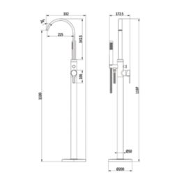 Genoa Matt Black Freestanding Bath Shower Mixer Tap