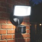 Lutec Chimera Outdoor LED Floodlight With PIR & Photocell Sensor Black 13.5W 1600lm