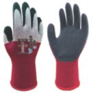 Wonder Grip WG-355 Dual  General Handling Gloves Maroon/Grey Large
