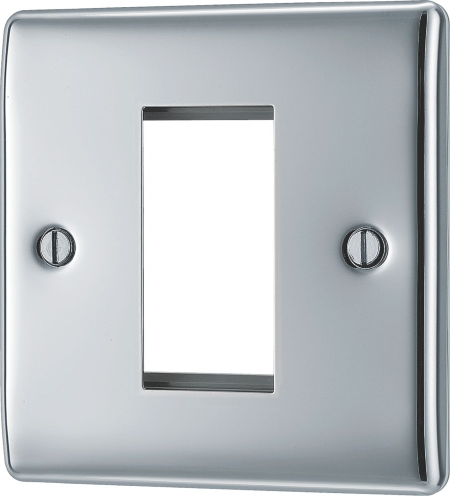 British General Nexus Metal 1-Module Modular Faceplate Polished Chrome ...