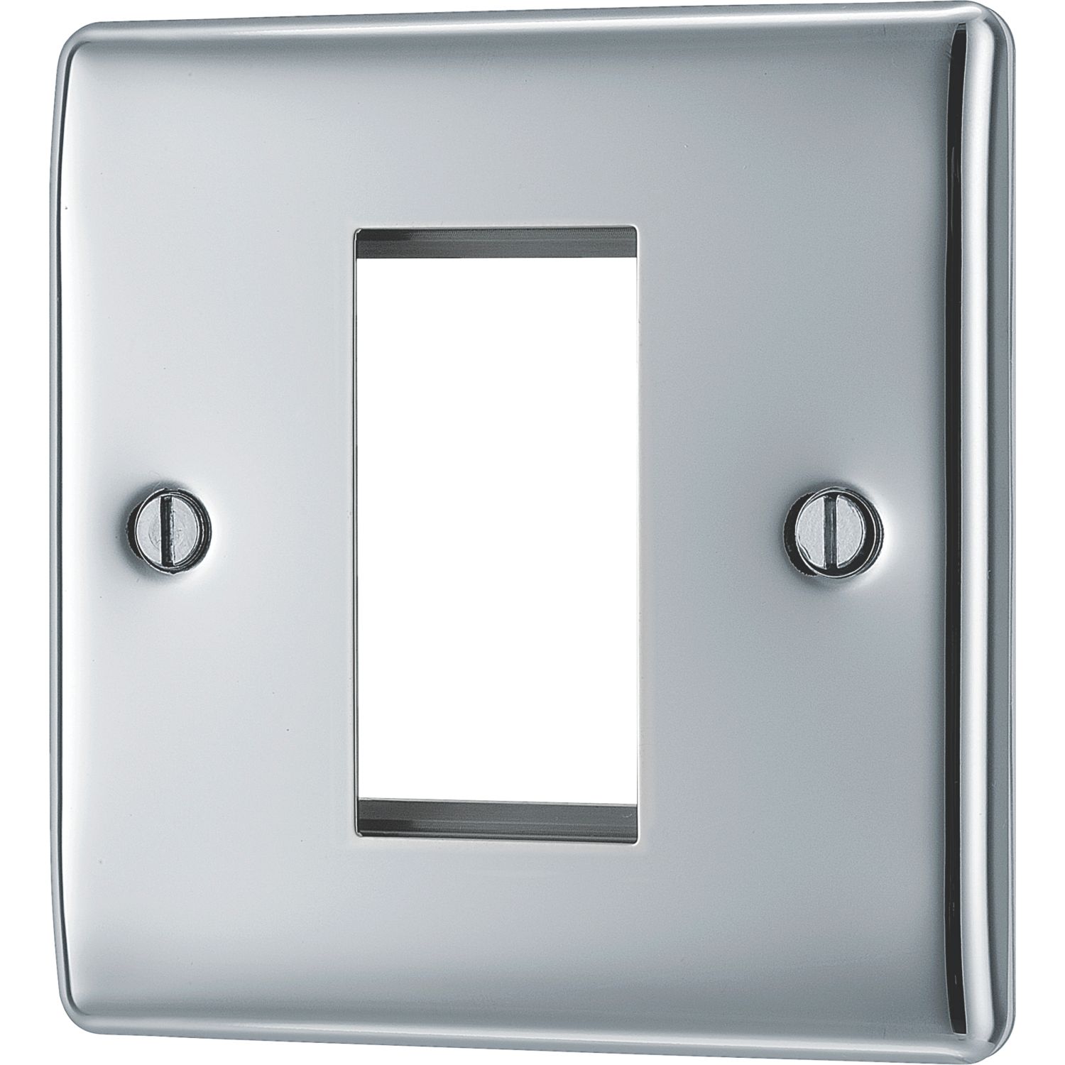 British General Nexus Metal 1-Module Modular Faceplate Polished Chrome (776XF)