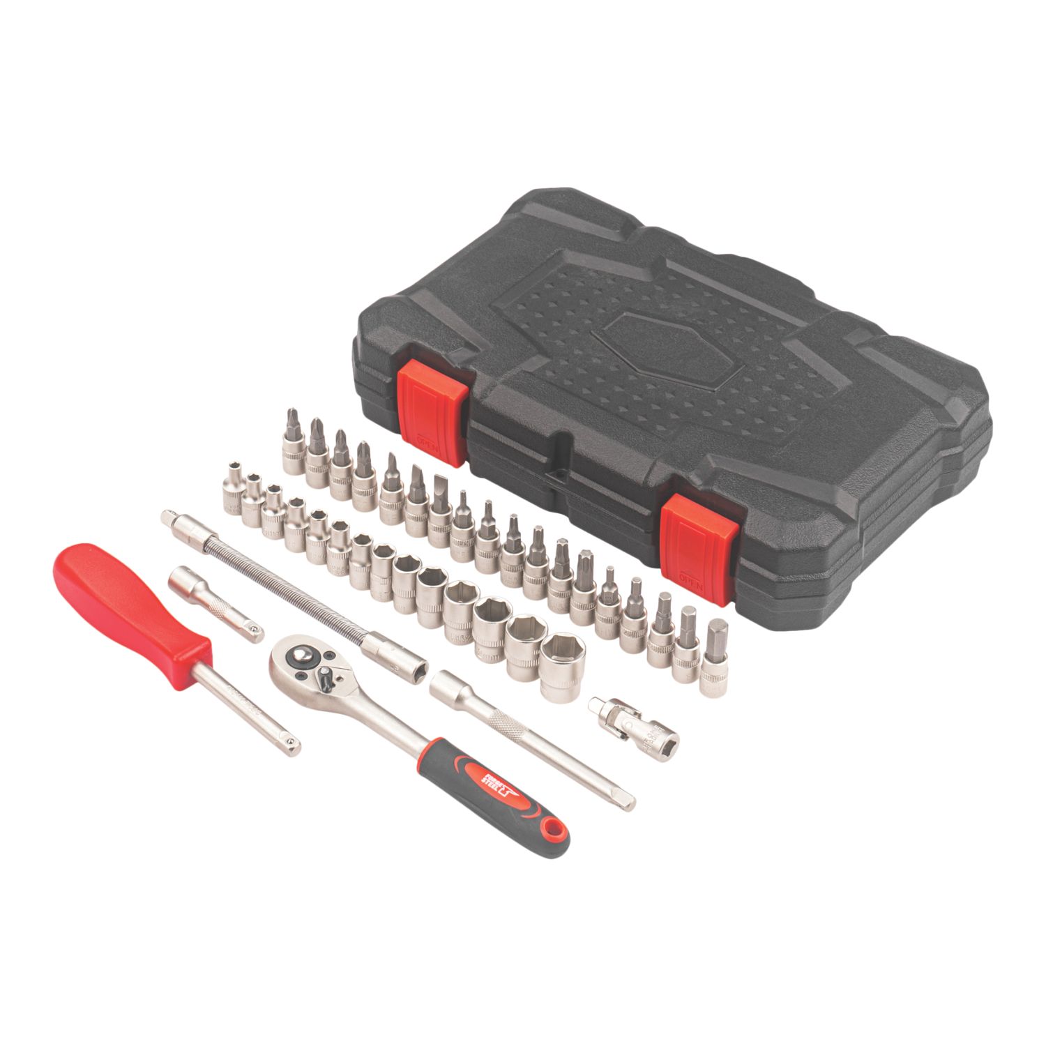 Forge Steel 1/4" Drive Socket Set 38 Pieces (776YC)