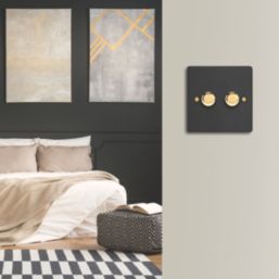 Varilight V-Pro 2-Gang 2-Way LED Dimmer Switch  Matt Black