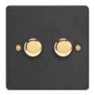 Varilight V-Pro 2-Gang 2-Way LED Dimmer Switch  Matt Black