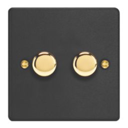 Varilight V-Pro 2-Gang 2-Way LED Dimmer Switch  Matt Black