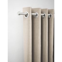 Rothley Brushed Stainless Steel Extendable Curtain Pole w/ Stud Finials 28mm x 71-120cm