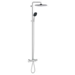 Grohe Vitalio Comfort 250 HP Rear-Fed Exposed Chrome Thermostatic Shower System with Bath Outlet