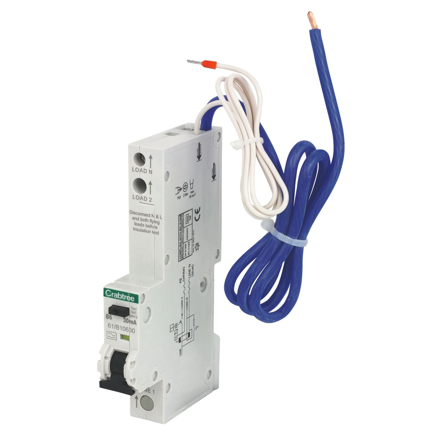 Crabtree Starbreaker 6A 30mA Type A SP B Curve RCBO (77738)