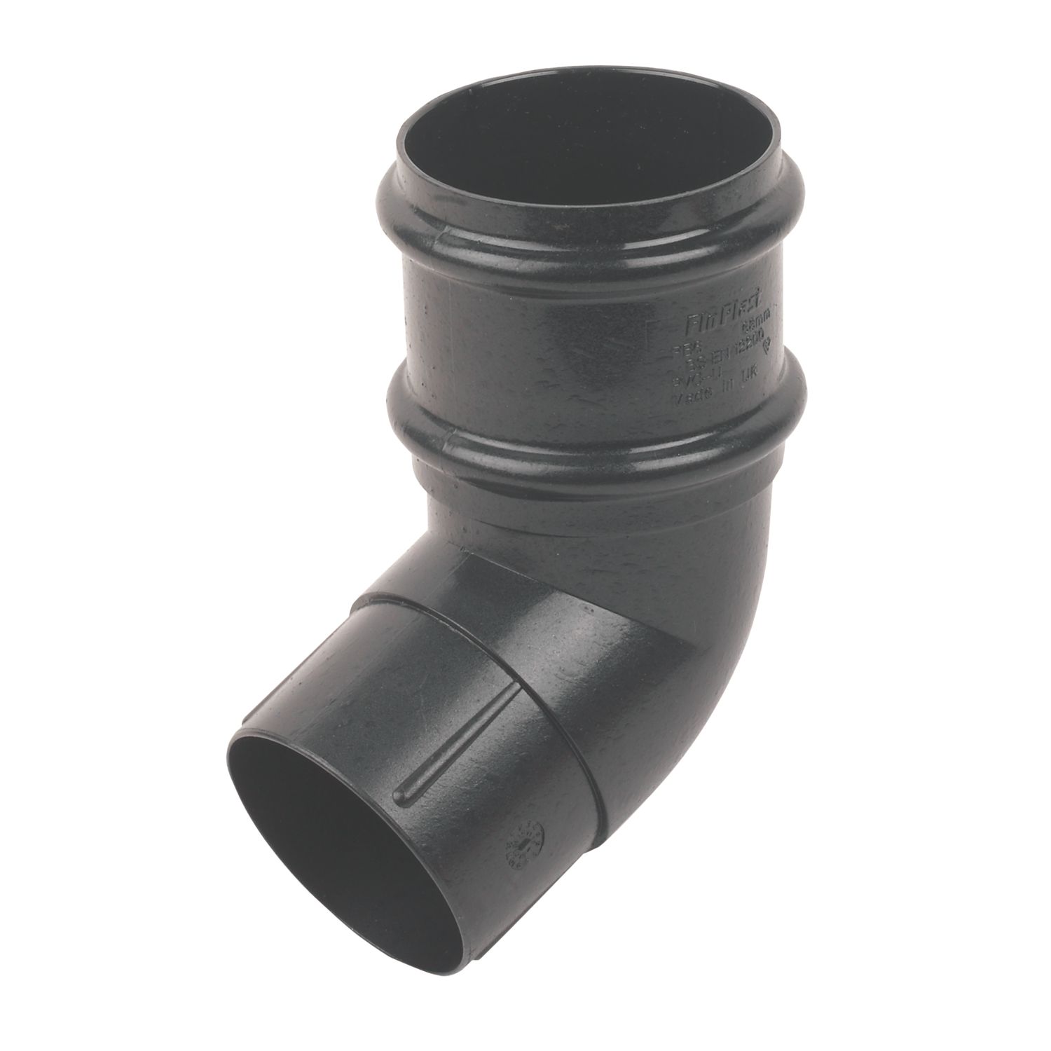 FloPlast Cast Iron Effect 112° Round Offset Bend Black 68mm (77760)