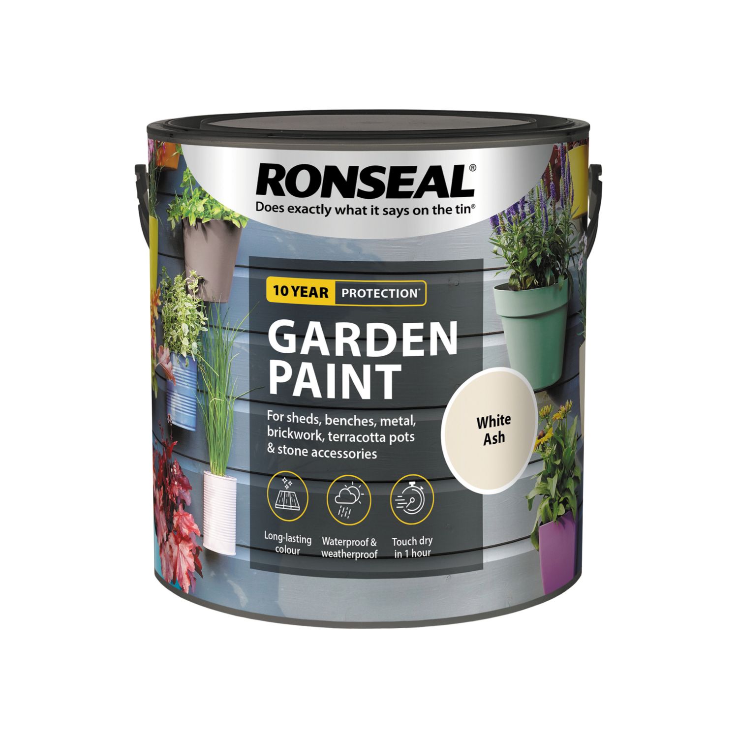 Ronseal 2.5Ltr White Ash Matt Garden Paint (7778H)