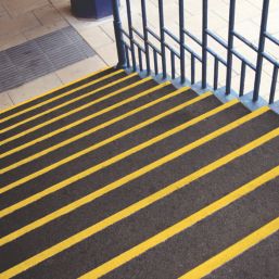 COBA  Black/Yellow GRP Stair Tread 2m x 345mm x 55mm