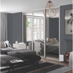 Spacepro Shaker 3-Door Sliding Wardrobe Door Kit Cashmere Frame Mirror Panel 1680mm x 2260mm