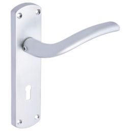 Smith & Locke Corfe Fire Rated Lever Lock Door Handles Pair Satin Chrome