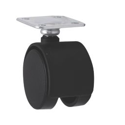Essentials Twin Wheel Swivel Castor Set 41mm Black 4 Pieces