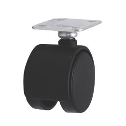 Essentials Twin Wheel Swivel Castor Set 41mm Black 4 Pieces