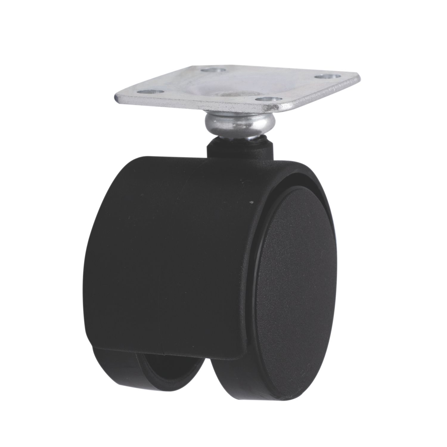 Essentials Twin Wheel Swivel Castor Set 41mm Black 4 Pieces (777KH)
