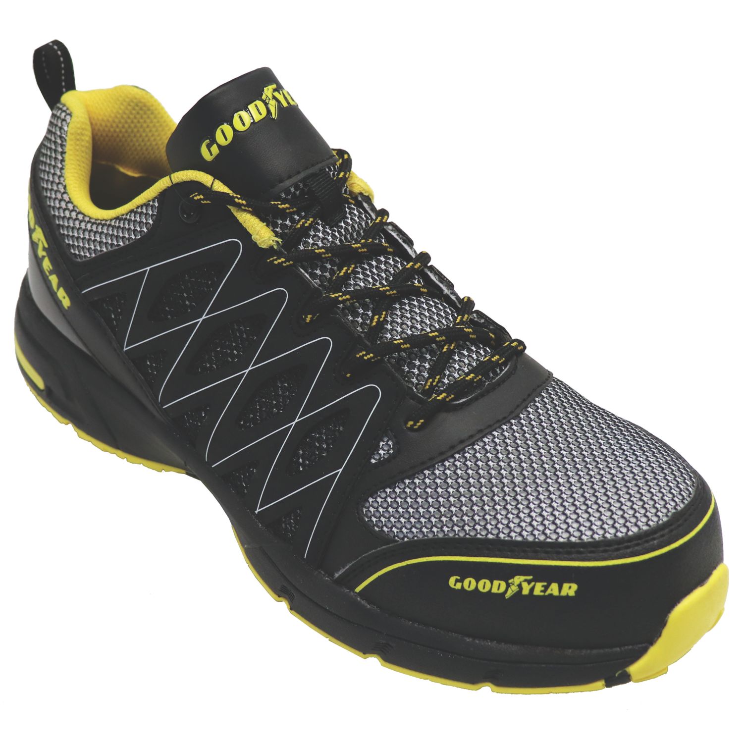 Goodyear GYSHU1502 Size 10 Black / Yellow Safety Trainers (777KX)