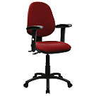 Nautilus Designs Java 300 Medium Back Task/Operator Chair Height Adjustable Arms Wine