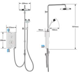 Mira Sport Dual White/Chrome 9.8kW  Electric Shower