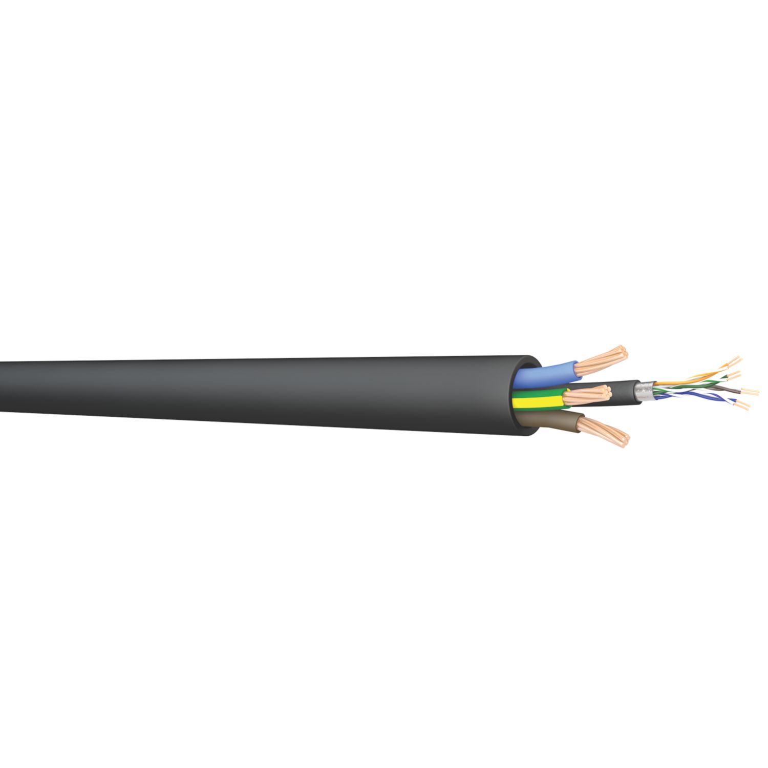 Prysmian PRY-EV Black 3-Core 6mm² & Cat 5e 4-Pair EV Charging Cable 25m Coil (777RE)