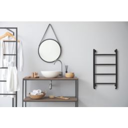 Towelrads 900mm x 530mm 767BTU Black Flat Designer Towel Radiator