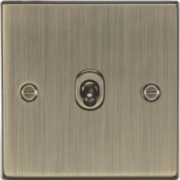 Knightsbridge  10AX 1-Gang Intermediate Switch Antique Brass with Colour-Matched Inserts