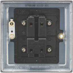 Knightsbridge  10AX 1-Gang Intermediate Switch Antique Brass with Colour-Matched Inserts