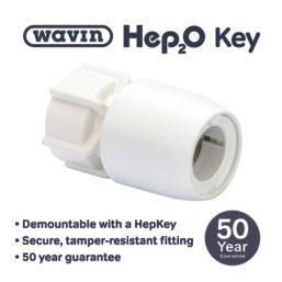 Hep2O Hand-Titan Plastic Push-Fit Straight Tap Connector 15mm x 1/2"