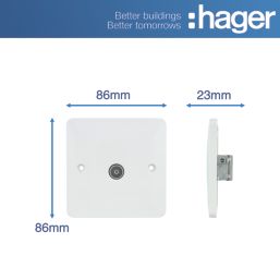 Hager Sollysta WMTVF 1-Gang Coaxial TV Socket White