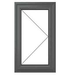 Crystal  Right-Hand Opening Clear Double-Glazed Casement Anthracite on White uPVC Window 610mm x 1190mm