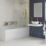Iowa HP/Combi Flexible Concealed Brushed Brass Thermostatic Square Concealed Shower Mixer with Riser Handset & Overhead Outlet