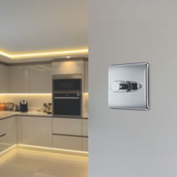 British General Nexus Metal 1-Gang 2-Way LED Dimmer Switch  Polished Chrome