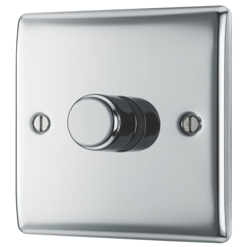 British General Nexus Metal 1-Gang 2-Way LED Dimmer Switch  Polished Chrome