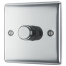 British General Nexus Metal 1-Gang 2-Way LED Dimmer Switch  Polished Chrome