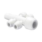 Hep2O  Plastic Push-Fit Reducing 4 Port Keyless Spigot Manifold (Opposite Sides) 22mm x 10mm