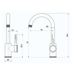 ETAL  Industrial Single Lever 3-in-1 Boiling Water Kitchen Tap Matt Black