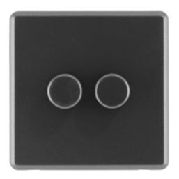 Arlec  2-Gang 2-Way LED Dimmer Switch  Charcoal