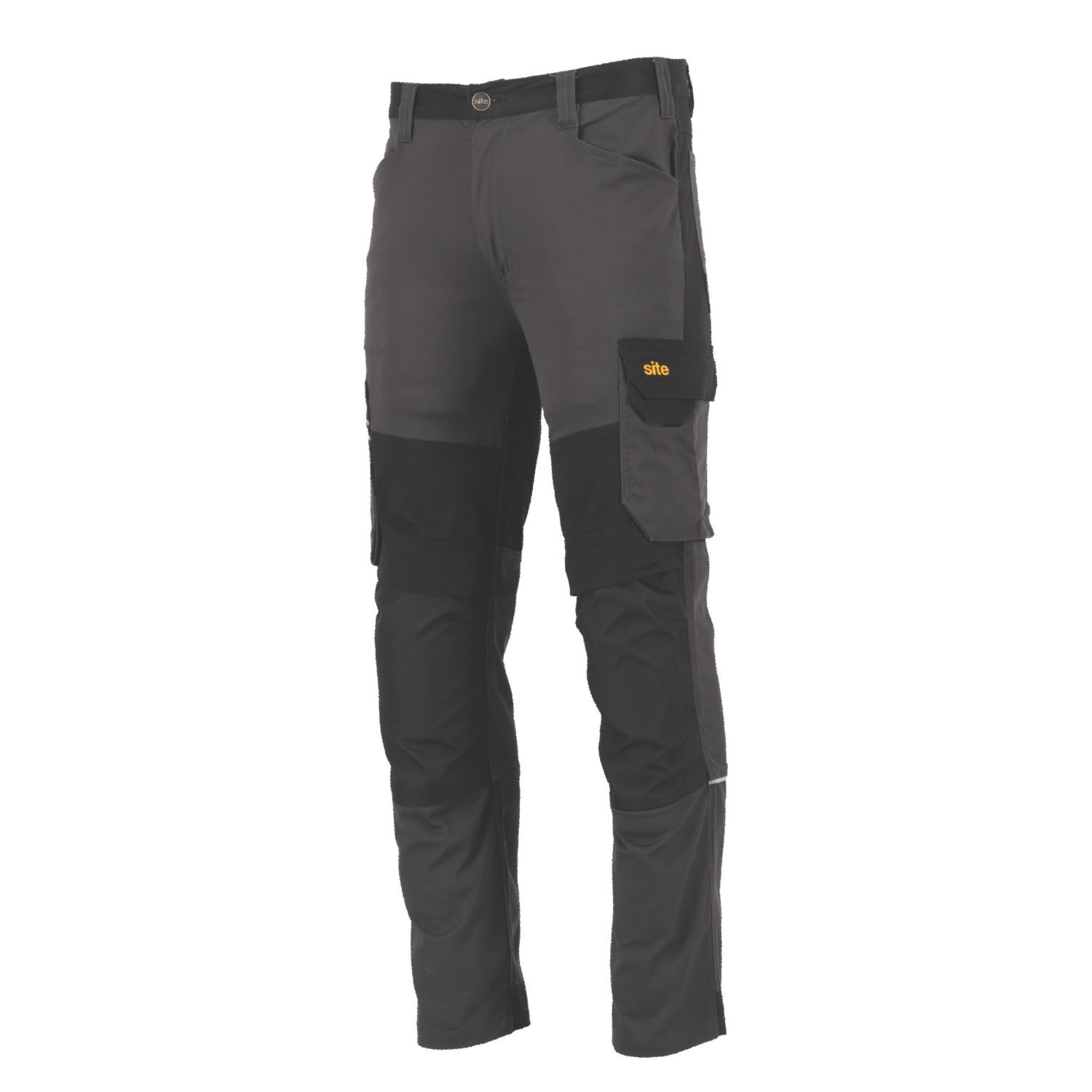 Site Evenson Multi-Pocket Stretch Trousers Grey/Black 40" W 32" L (778RV)