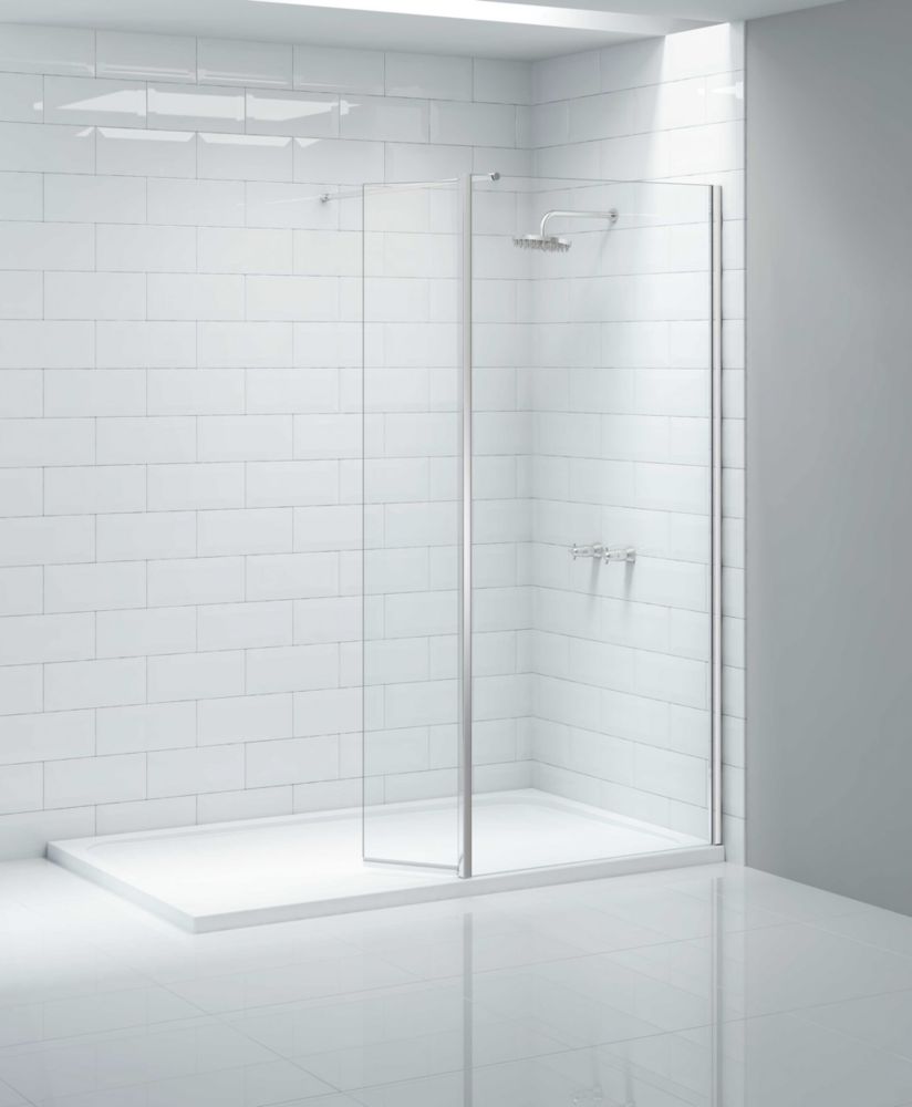 Triton Neo  Frameless Showerwall & Swivel Panel Chrome 1000mm x 2015mm