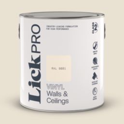 LickPro  2.5Ltr White RAL 9001 Vinyl Matt Emulsion  Paint