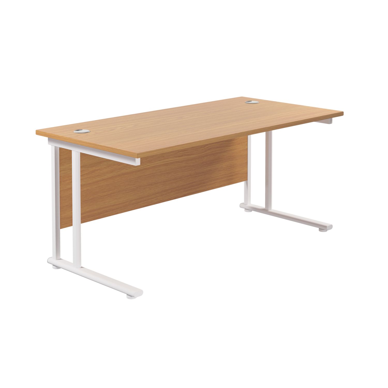 TC Group Aztec Twin Upright Rectangular Office Desk Nova Oak/White 1800mm x 800mm (778TT)