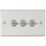 Knightsbridge CSTOG3BC 10AX 3-Gang 2-Way Light Switch  Brushed Chrome