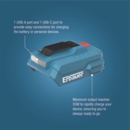 Erbauer ERI1104ACC USB Charging Adaptor
