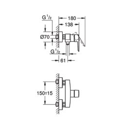 Grohe Start Exposed Single Outlet Manual Matt Black Wall-Mounted Shower Mixer Valve