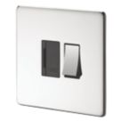 Crabtree Platinum 13A Switched Fused Spur  Polished Chrome with Black Inserts